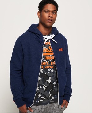 Superdry Orange Label Cipzár Férfi Kapucnis Pulóver Barna/Kék | UKCPR5124